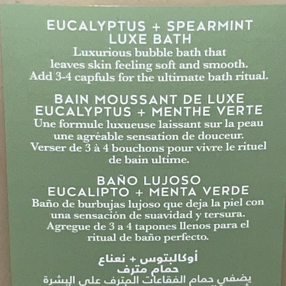 Bath & Body Works Aromatherapy Eucalyptus + Spearmint Bubble Bath 15oz New - Picture 4 of 4